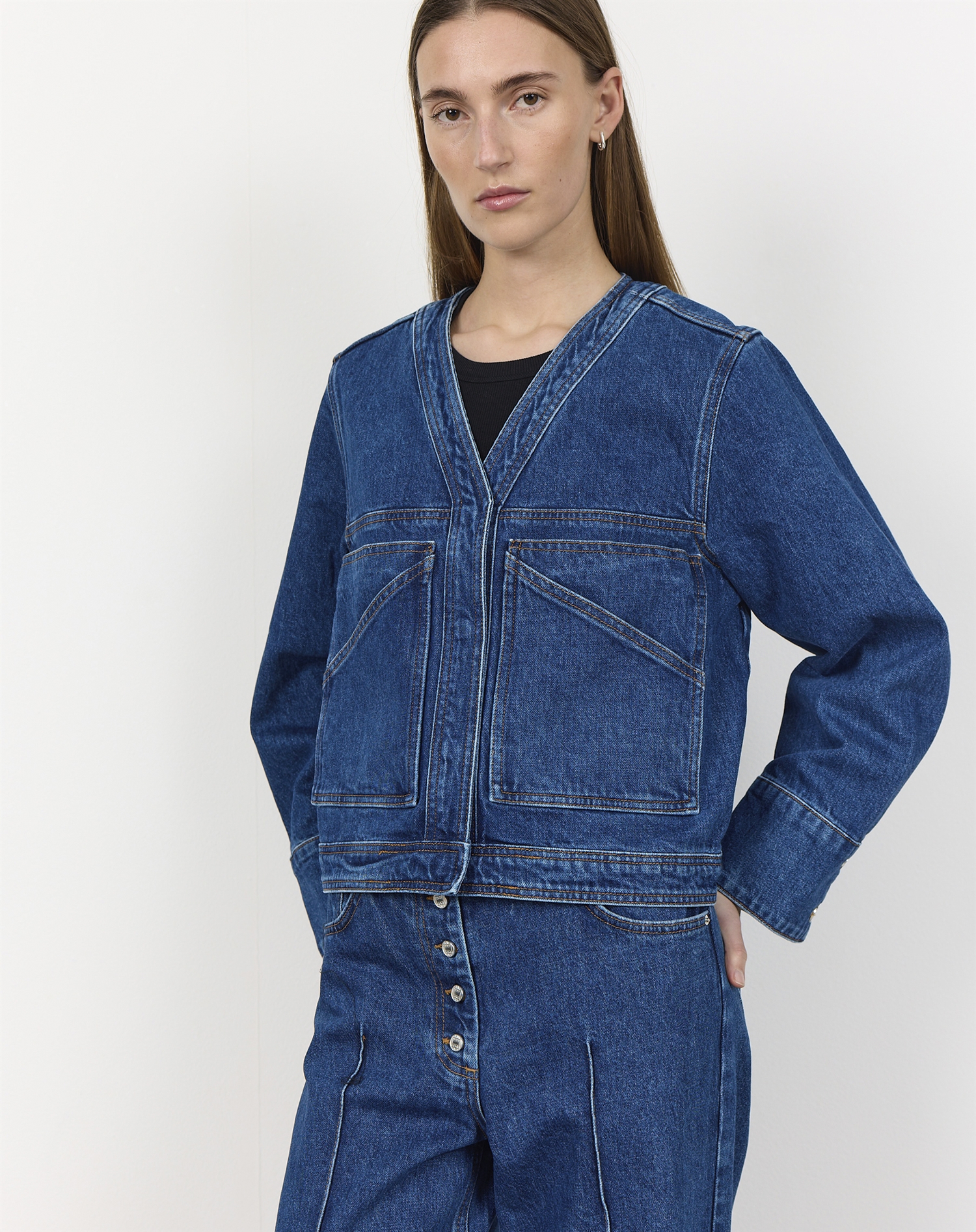 Leveté Room - LR - Kosa 7 Denim Jakke - Vintage Blue